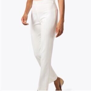 FABRIZIO GIANNI Ivory Off White Trousers Pants Straight Leg Work Size 8 Stretchy